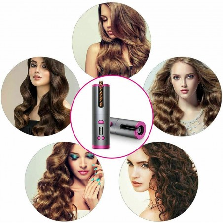 945126 Rizador inalámbrico automático portátil Curl Waves USB Recargable