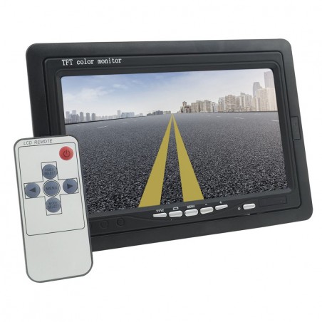 Monitor LCD tft de 7' ideal para reposacabezas con soporte y control remoto