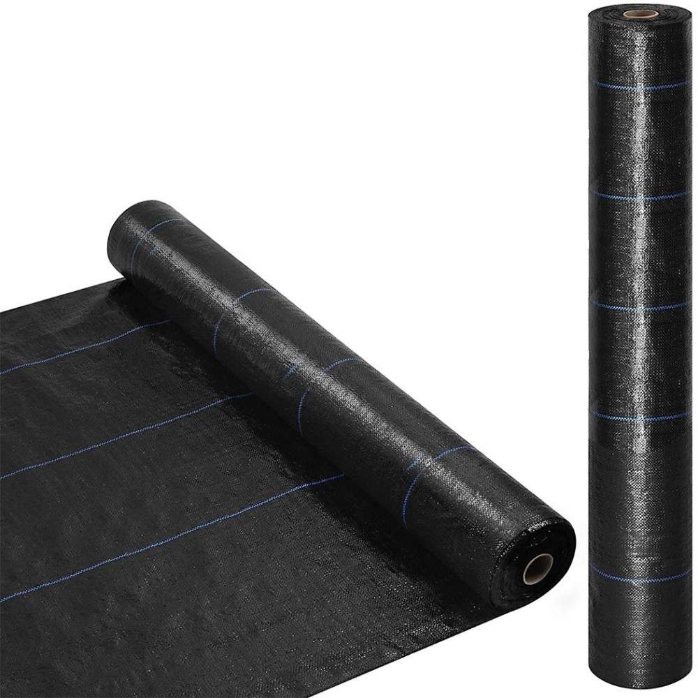 518731 Rollo mantillo de plástico para huerto NEGRO Control de malezas 1x5mt