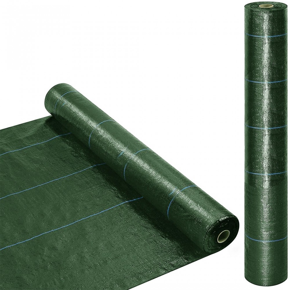 518724 Rollo mantillo de plástico para huerto VERDE Control de malezas 1x5mt