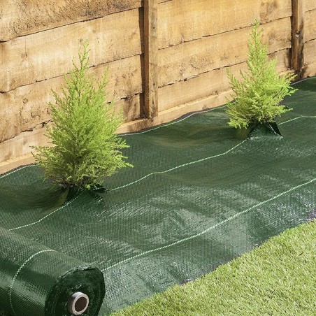 518724 Rollo mantillo de plástico para huerto VERDE Control de malezas 1x5mt