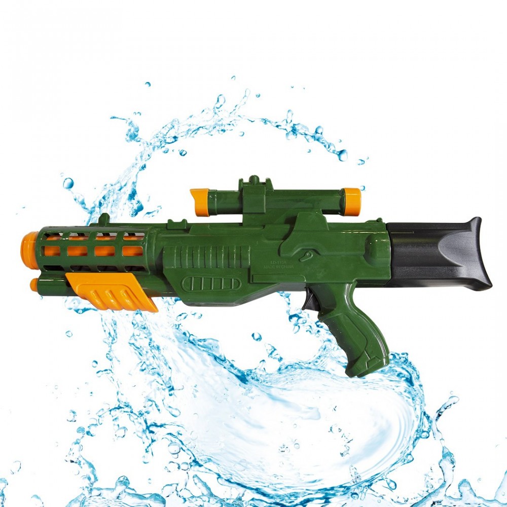 557266 Rifle de agua de juguete para niños de largo alcance color verde y 58 cm