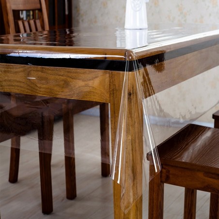 302989 Mantel rectangular de plástico PVC 140x225 cm impermeable y transparente