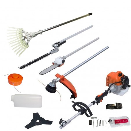 Cortasetos cortadora de aceitunero 52cc KRAFTROYAL 5 en 1 PROFESIONAL jardinería