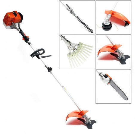 Cortasetos cortadora de aceitunero 52cc KRAFTROYAL 5 en 1 PROFESIONAL jardinería