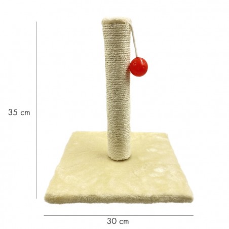 Rascador de sisal con base de madera para gatos - Juguete para mascotas