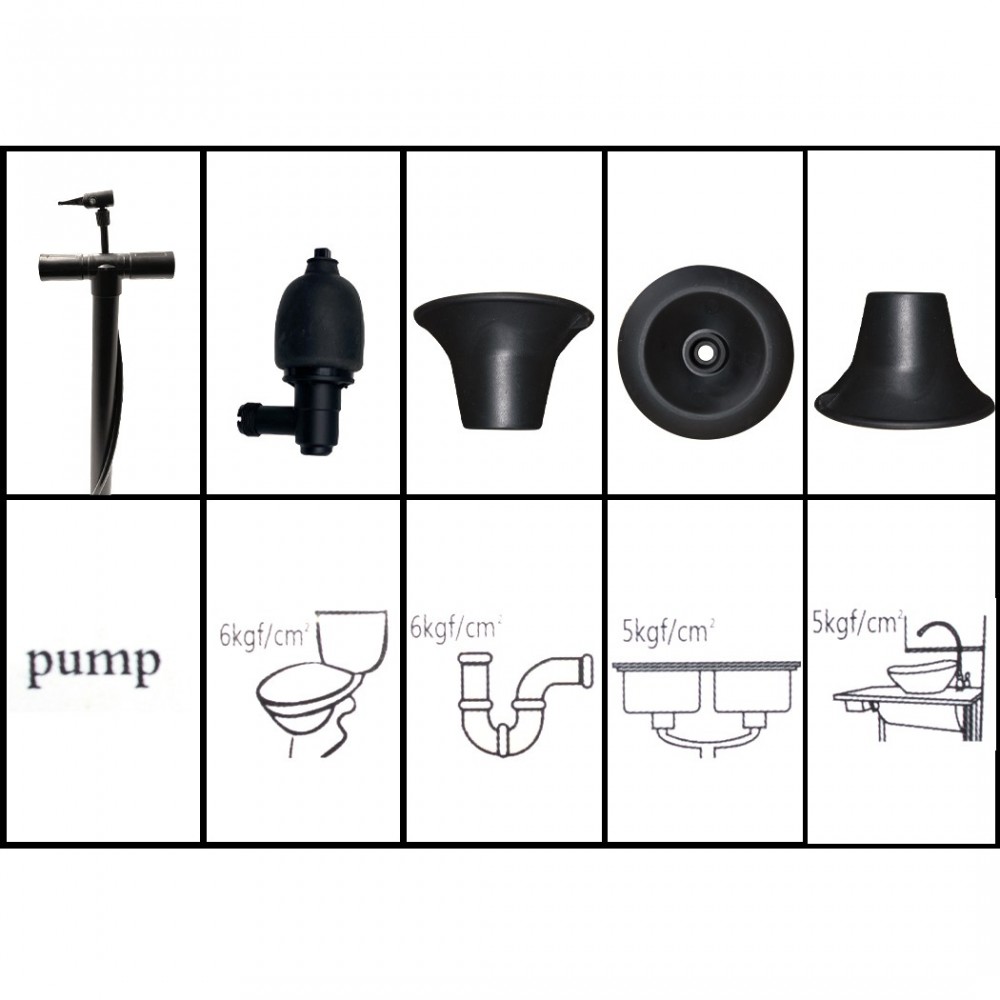 186533 Desatascador a presión 3 ventosas e...