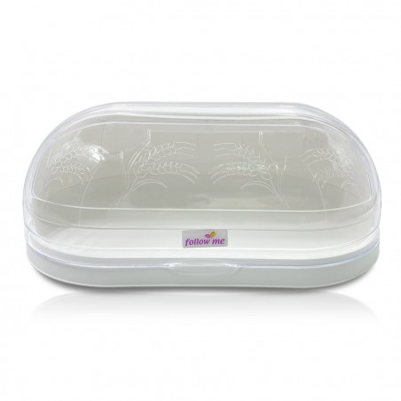 722179 Portapan en plástico de color blanco PAMAX cierre con tapa transparente