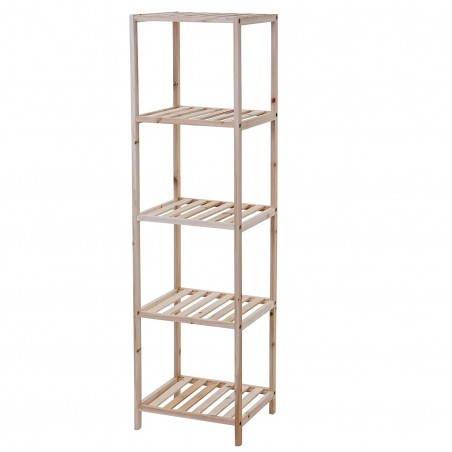 636406 Estantería 5 estantes en madera de abeto mueble para hogar 35x30xH130cm