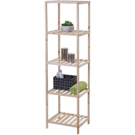636406 Estantería 5 estantes en madera de abeto mueble para hogar 35x30xH130cm