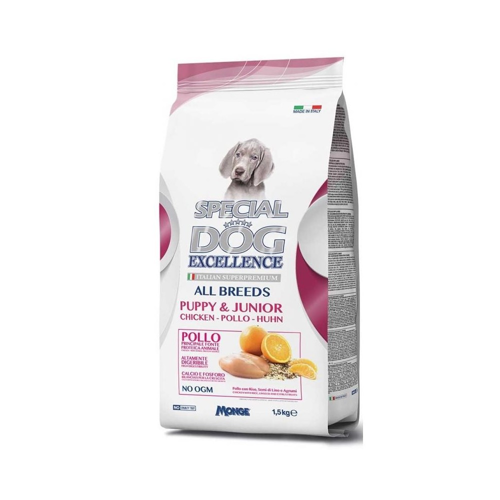 060011 Monge Special Dog Excellence para cachorros y jóvenes de pollo 1,5 kg