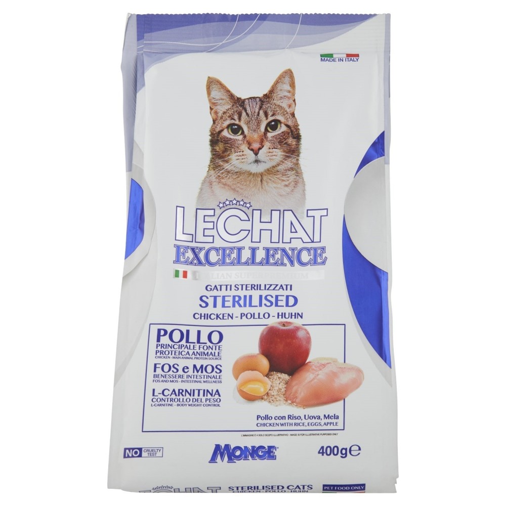 060097 Croquetas para gatos Monge LeChat Excellence Esterilizado de pollo 400 g