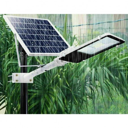 061007 Farola led de 100W con soporte y panel solar crepuscular