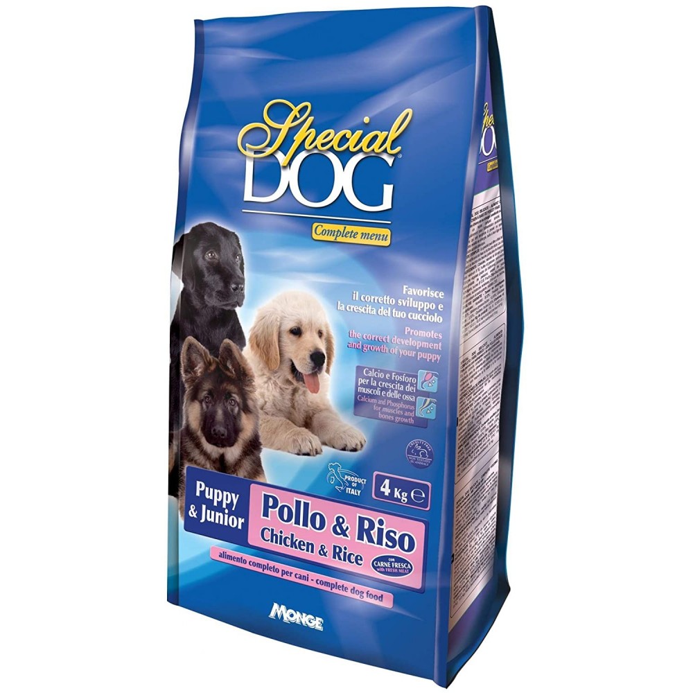 007672 Monge special dog premium quality  Puppy y Junior pollo y arroz 4 kg