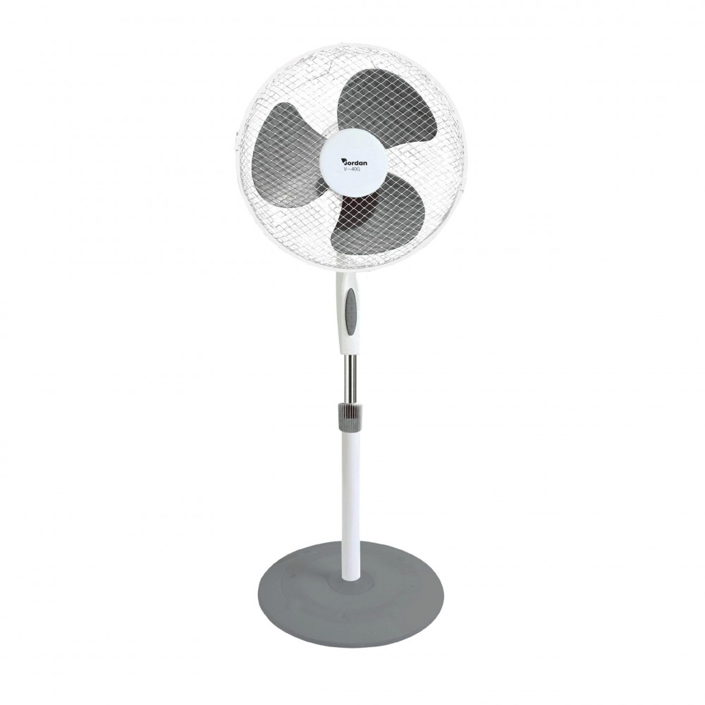 Ventilador de suelo Jordan V-40G 45 vatios 3 velocidades base redonda oscilante