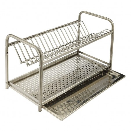 Escurridor fijo de platos en acero inoxidable 70cm con bandeja para goteo