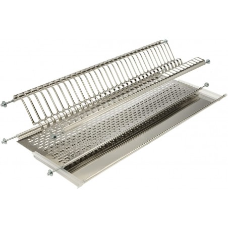 Escurridor de platos de armario con bandeja y resorte 86 cm en acero inoxidable