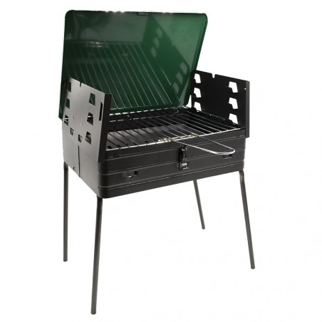 Art. 045 Barbacoa de carbón con maletín y Parrilla Regulable 40x30xH74 cm