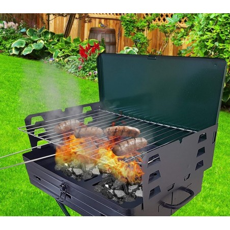 Art. 045 Barbacoa de carbón con maletín y Parrilla Regulable 40x30xH74 cm