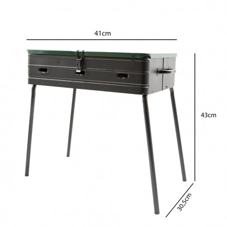 Art. 045 Barbacoa de carbón con maletín y Parrilla Regulable 40x30xH74 cm