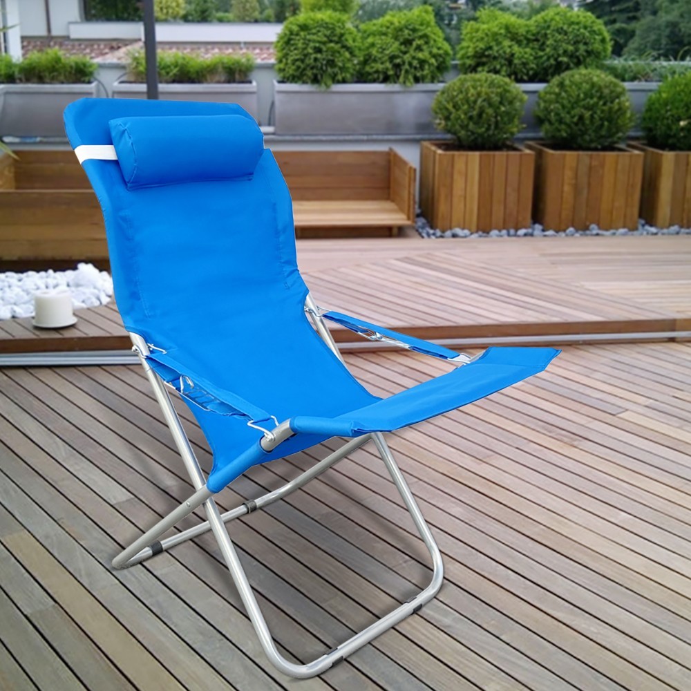 660187 Silla tumbona plegable y acolchada Beach...