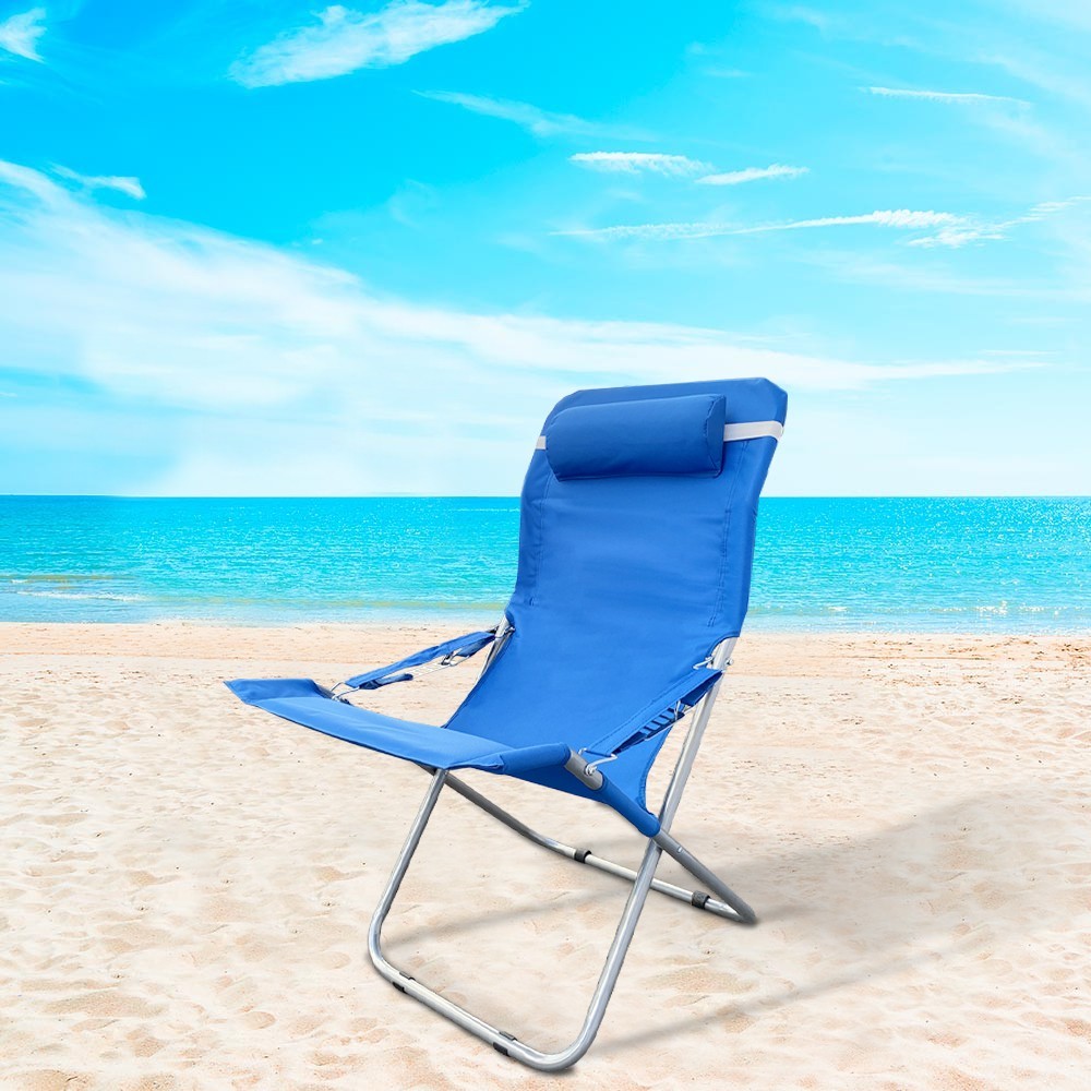 660187 Silla tumbona plegable y acolchada Beach...
