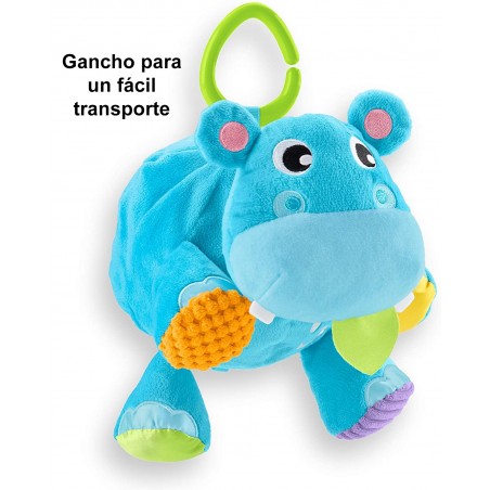 Peluche de felpa Fisher Price hipopótamo con tejido suave y sonidos divertidos