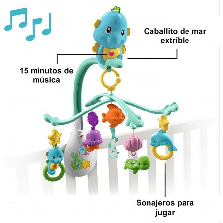 Juguete de cuna y cochecito 3 en 1 Fisher Price Fishes móvil a partir de 0 meses