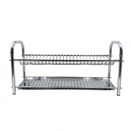 Escurridor fijo de platos en acero inoxidable 80cm con bandeja para goteo