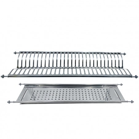 Escurridor de platos de armario con bandeja y resorte 76 cm en acero inoxidable