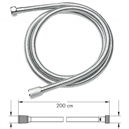 329764 Manguera flexible de metal 2m reemplazo universal para cabezal de ducha