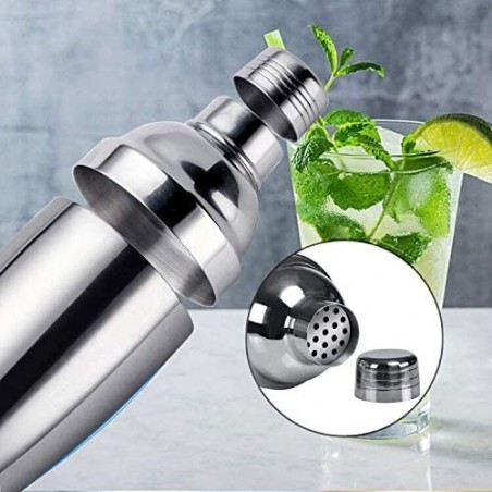 187561 Kit 12 + 1 piezas 550ml de Barman base de madera y guía de coctelería