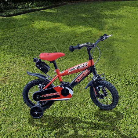 Bicicleta Hammer 16" marco de acero para niños de 5 a 7 años con botella
