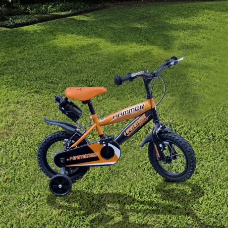 Bicicleta Hammer 16" marco de acero para niños de 5 a 7 años con botella