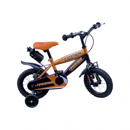 Bicicleta Hammer 16" marco de acero para niños de 5 a 7 años con botella