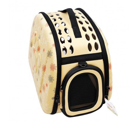 Transportín plegable con correa de hombro para mascotas perros gatos y roedores (40x28x33cm)