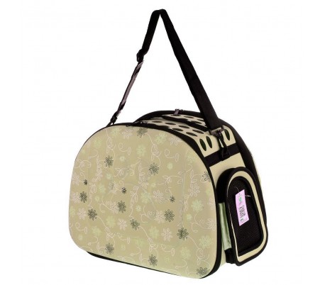Transportín plegable con correa de hombro para mascotas perros gatos y roedores (40x28x33cm)