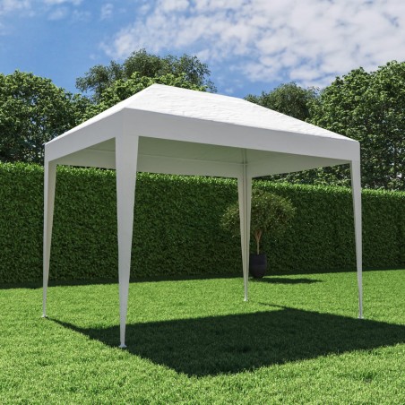 770589 Pérgola Helios tejido en polietileno y estructura de hierro 3x4 mt BLANCO