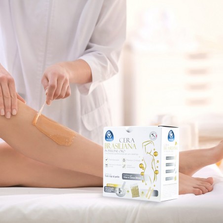 Art. 59503 Kit completo cera brasileña en abalorios de oro con cacerola de metal