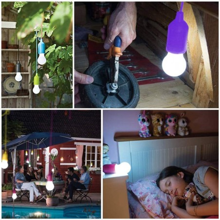 881609 Bombilla LED de colores portátil a batería para el hogar, jardín, camping