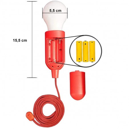 881609 Bombilla LED de colores portátil a batería para el hogar, jardín, camping