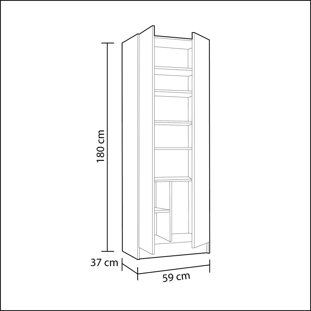 258560 Armario columna multiusos con 2 puertas...