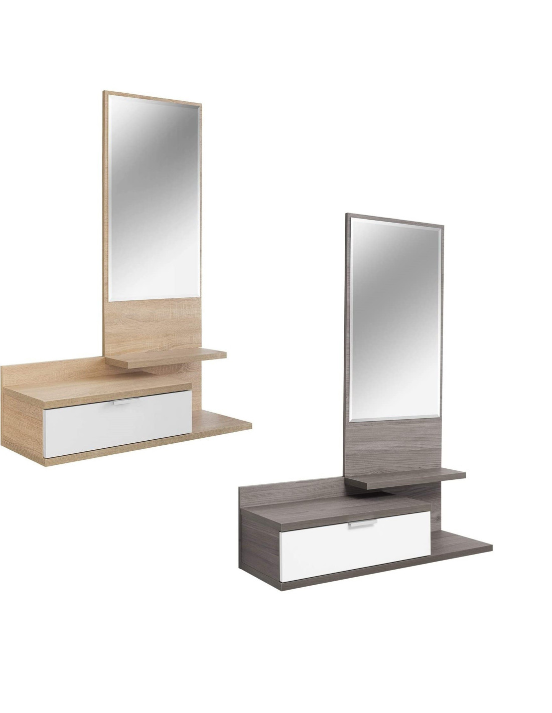Mueble de entrada Dahlia con cajón y espejo diseño moderno 116x81x29 cm