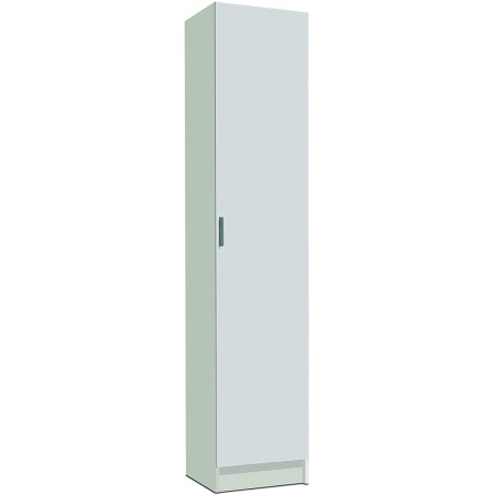 240787 Armario columna multiusos de 1 puerta en madera blanca 37x37x180cm
