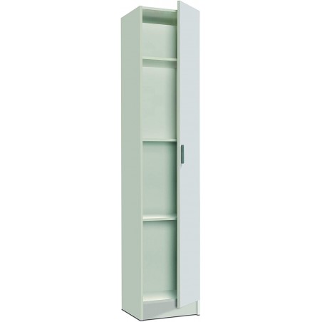 240787 Armario columna multiusos de 1 puerta en madera blanca 37x37x180cm
