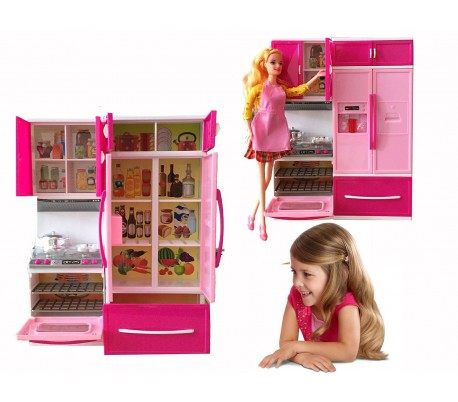 Cocinita infantil de color rosa con efectos de sonido y iluminación y accesorios La mia splendida cucina - 101788 