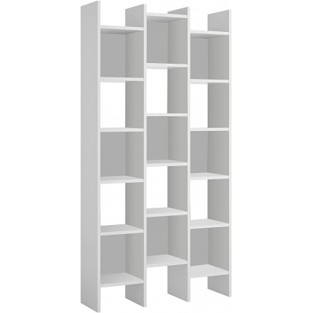 264820 Estantería italiana de madera MDF con 3 columnas cúbicas 96x25x192 cm