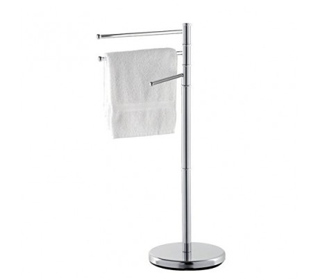 Toallero de 3 brazos de acero inox satinado con altura de 85cm - VESTIAMO CASA 726149