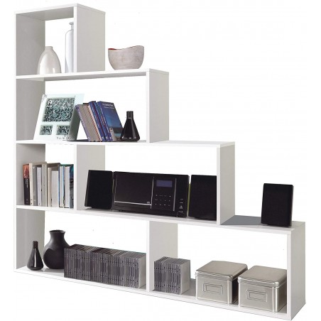 262086 Librería KLUM con 9 estantes de melamina Estante geométrico 145X29xH145cm