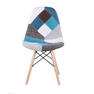 Silla Fantasy AZUL tejido patchwork 48x54x85 cm patas de...